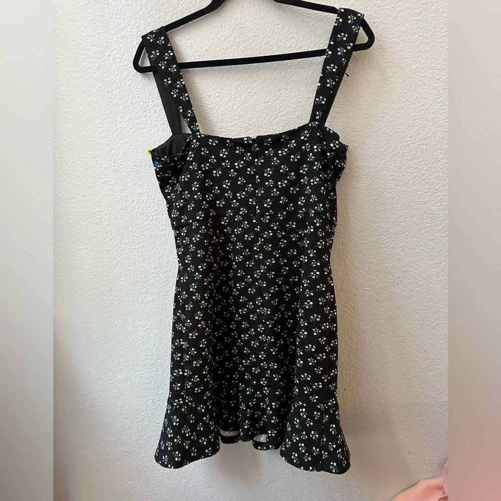Anthropologie Hutch Ditsy Floral Corset Mini Dress Black womens M - Picture 5 of 12